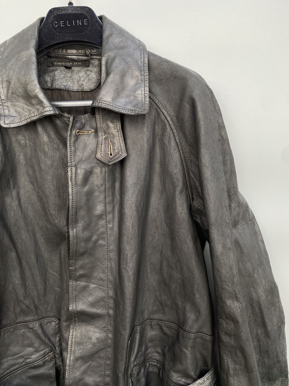CHRISTIAN PEAU Christian Peau- Waxed Leather Trench Coat Size US M / EU 48-50 / 2 - 3 Thumbnail