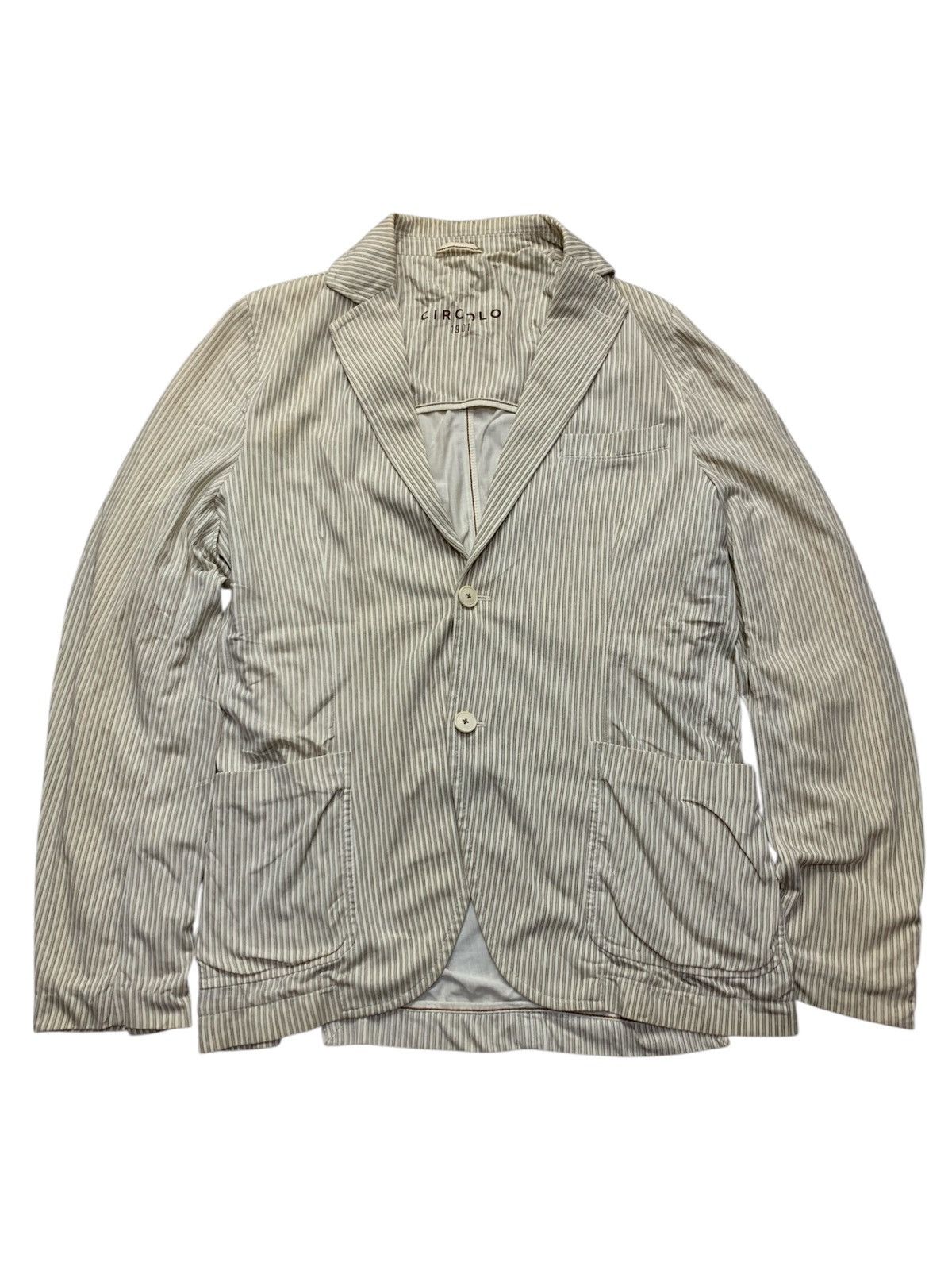 Circolo 1901 🐍 Circolo 1901 Striped Casual Blazer Size 44R - 1 Thumbnail