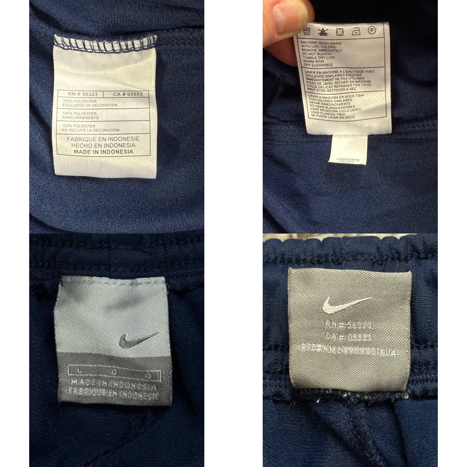Nike VINTAGE Nike Track Pants Side Stripe Ankle Zip Navy Blue Large Mens Regular Size Size US 33 - 8 Thumbnail
