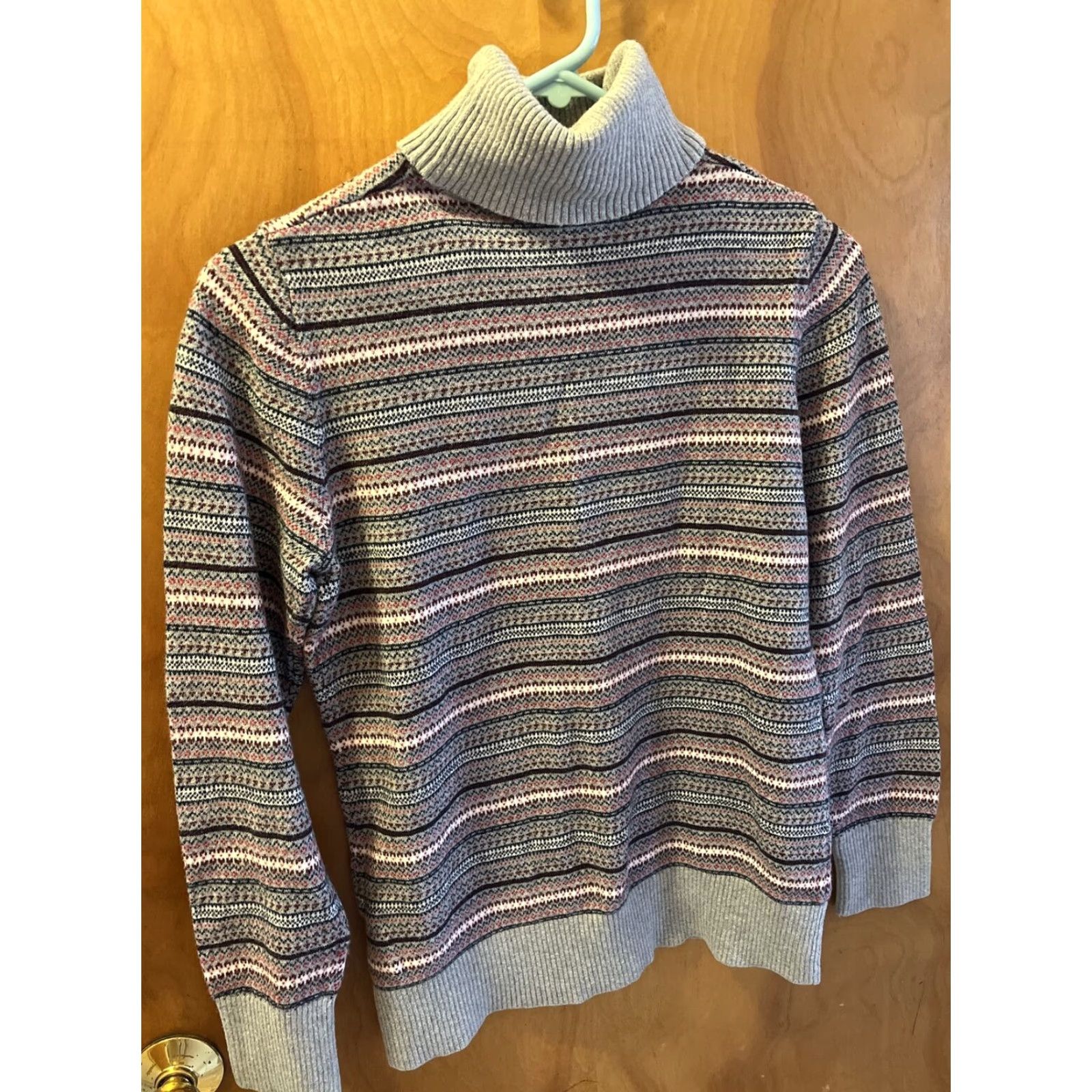 Vintage VINTAGE L.L. Bean Womens Sweater Turtleneck Knitted Wool Cotton Casual Fall Winter Slim Fit Small Grey Size S / US 4 / IT 40 - 4 Thumbnail