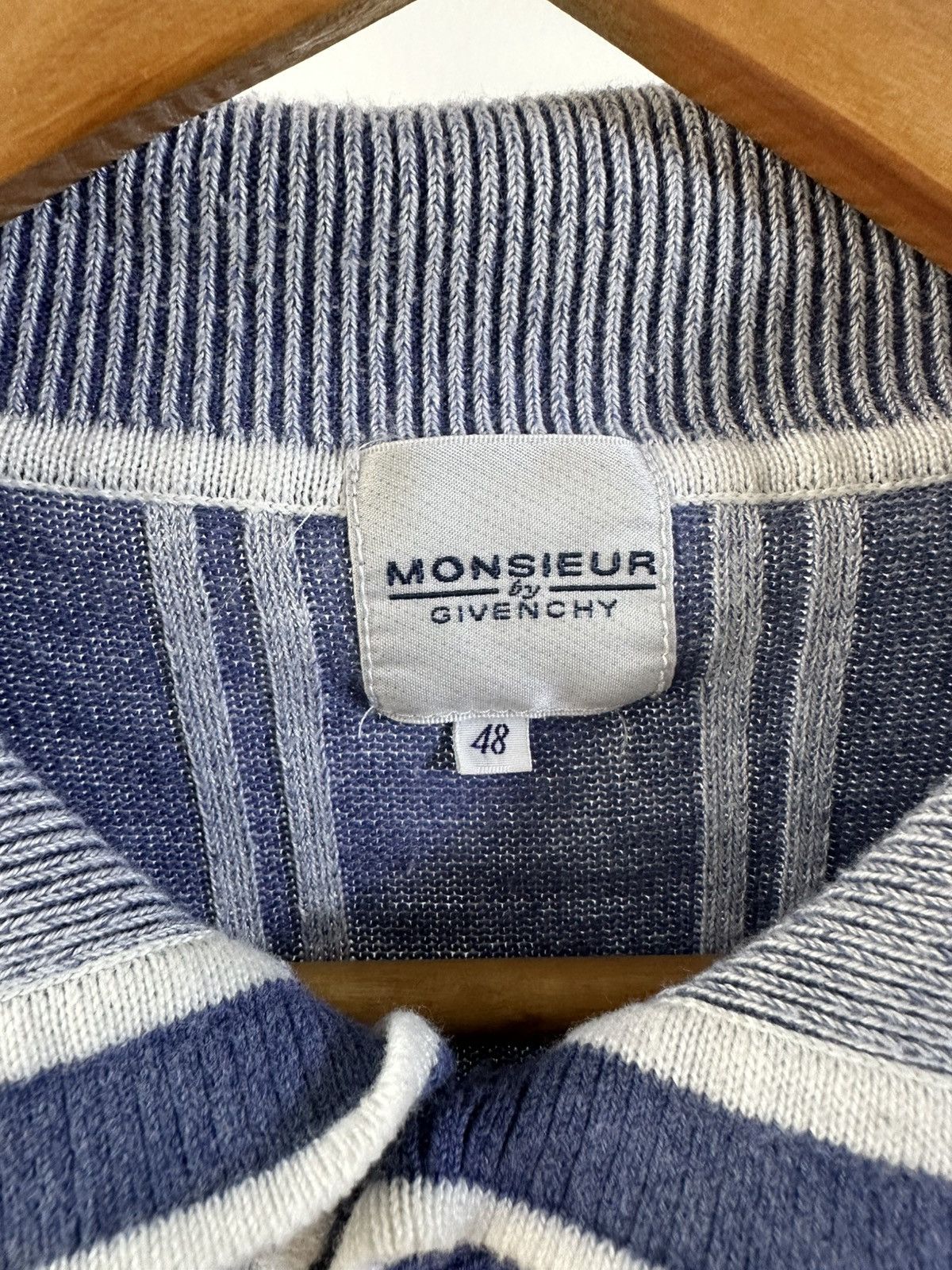 Givenchy Vintage Givenchy Monsieur Striped Knit Polo Size US M / EU 48-50 / 2 - 5 Thumbnail