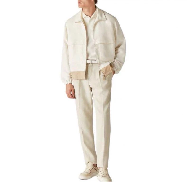 Loro Piana LORO PIANA Solid color zipper stand collar long sleeve jac Size US S / EU 44-46 / 1 - 1 Thumbnail