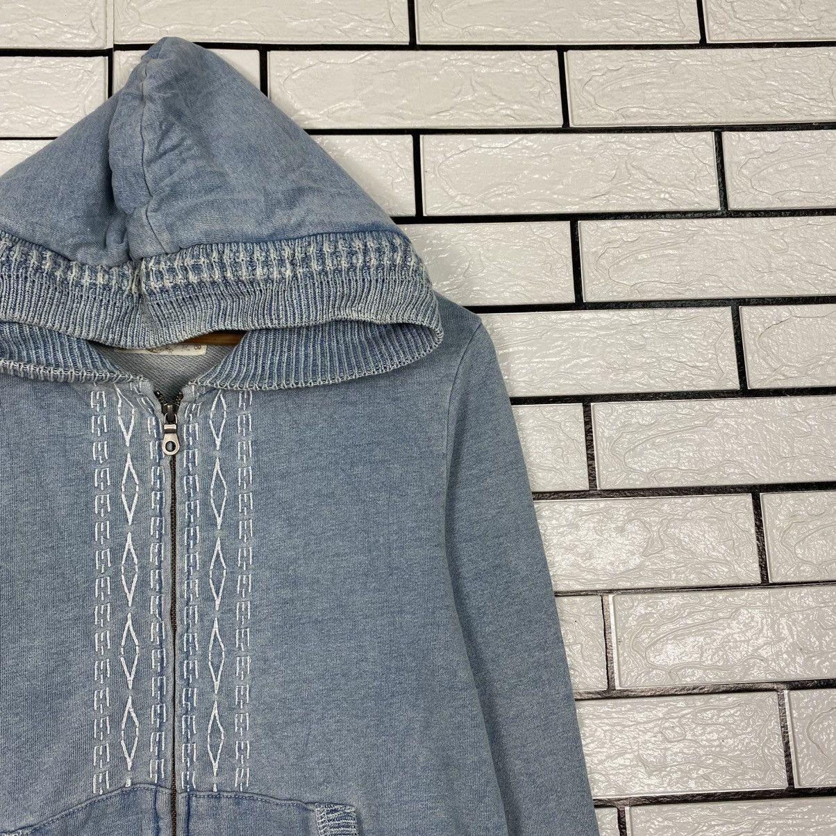 Japanese Brand Indigo Zipper Denim Sweater Japan Issey Miyake Size US M / EU 48-50 / 2 - 7 Thumbnail