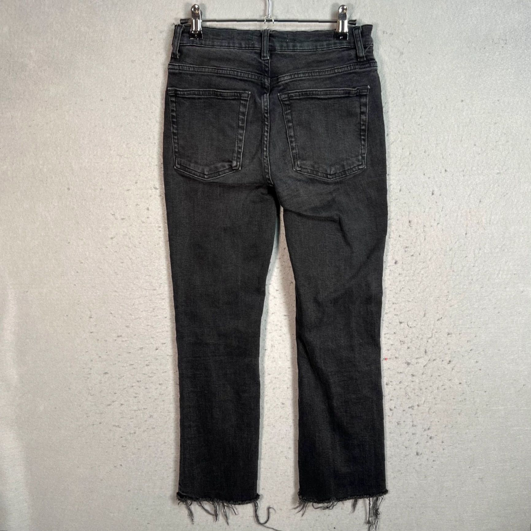 Zara VINTAGE Zara Women Black Denim Jeans Size 2 Straight Leg Mid Rise 5-Pocket Split Hem Size 26" / US 2 / IT 38 - 2 Thumbnail