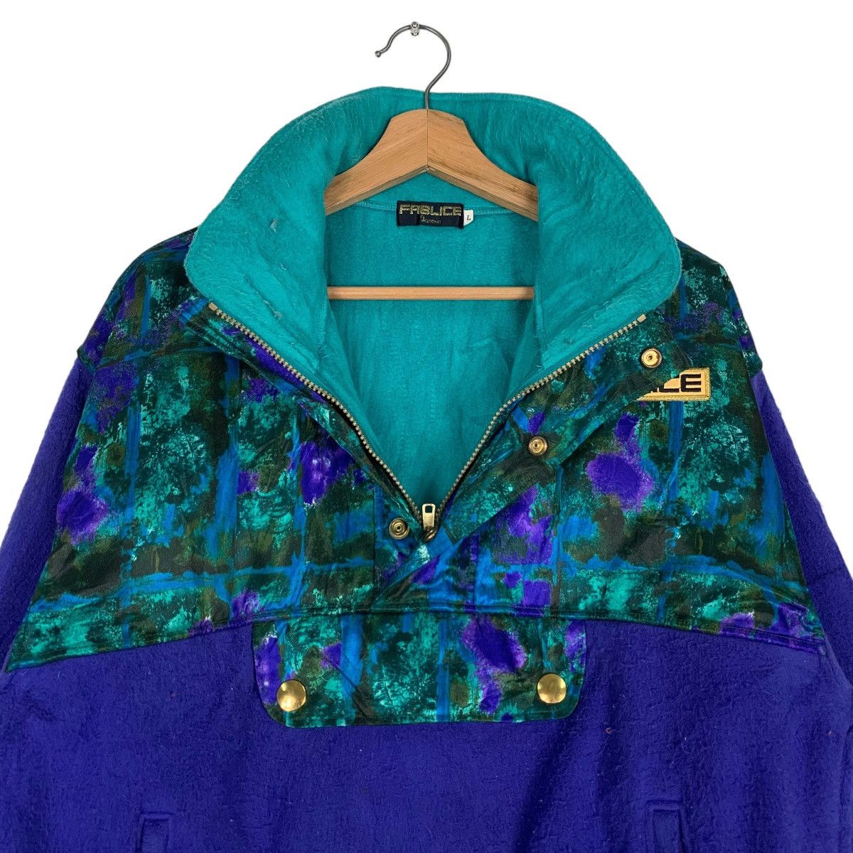 Japanese Brand FABLICE Half Zip Button Pullover Fleece Sweater #0866-C39 Size US L / EU 52-54 / 3 - 10 Thumbnail