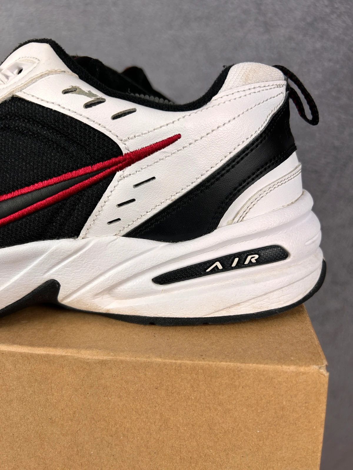 Nike Nike Air Monarch OG leather sneakers Y2K black white Size US 12 / EU 45 - 3 Thumbnail