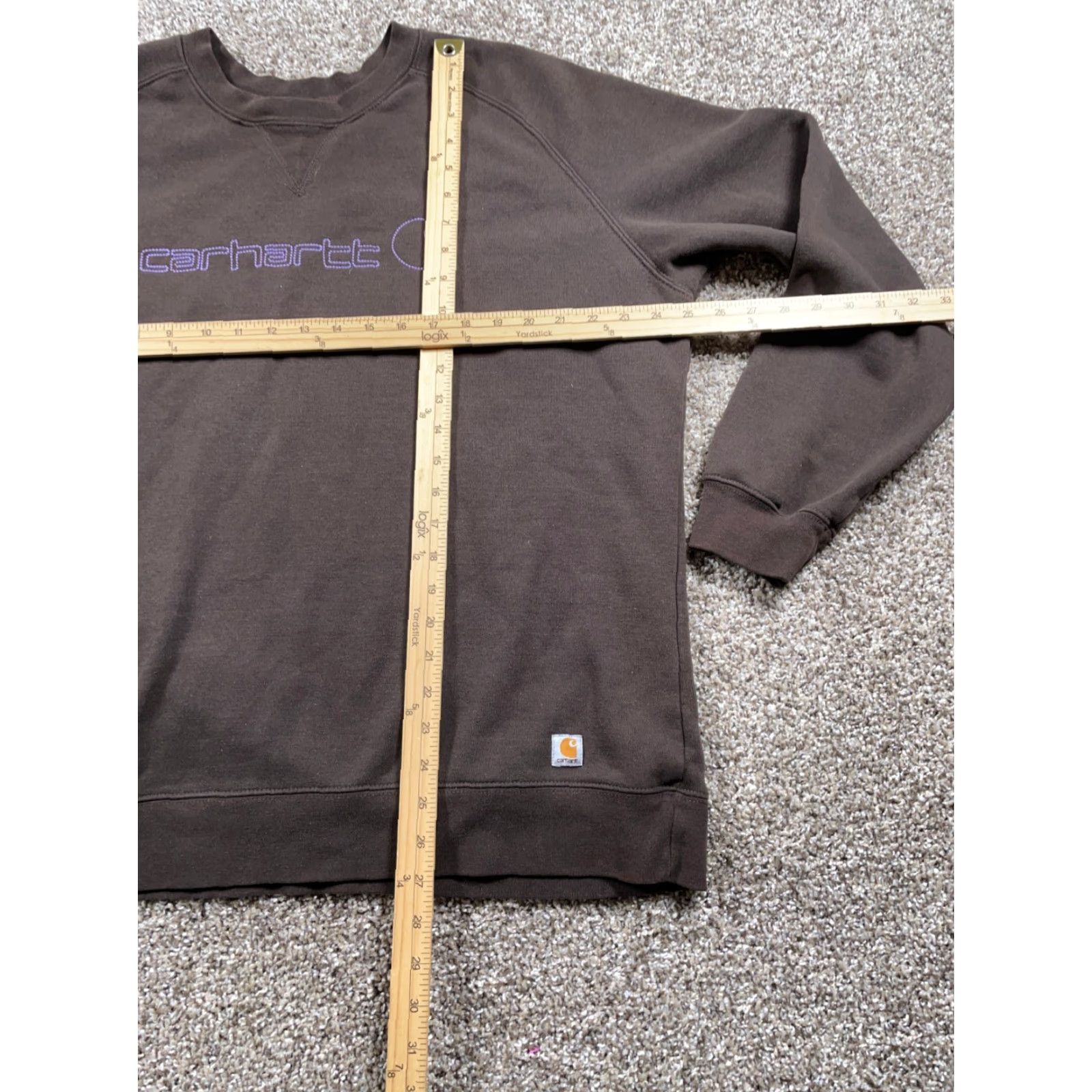 Carhartt Carhartt Embroidered Spell Out Sweatshirt Women's XL Brown Purple Crewneck 50/50 Size XL / US 12-14 / IT 48-50 - 5 Thumbnail