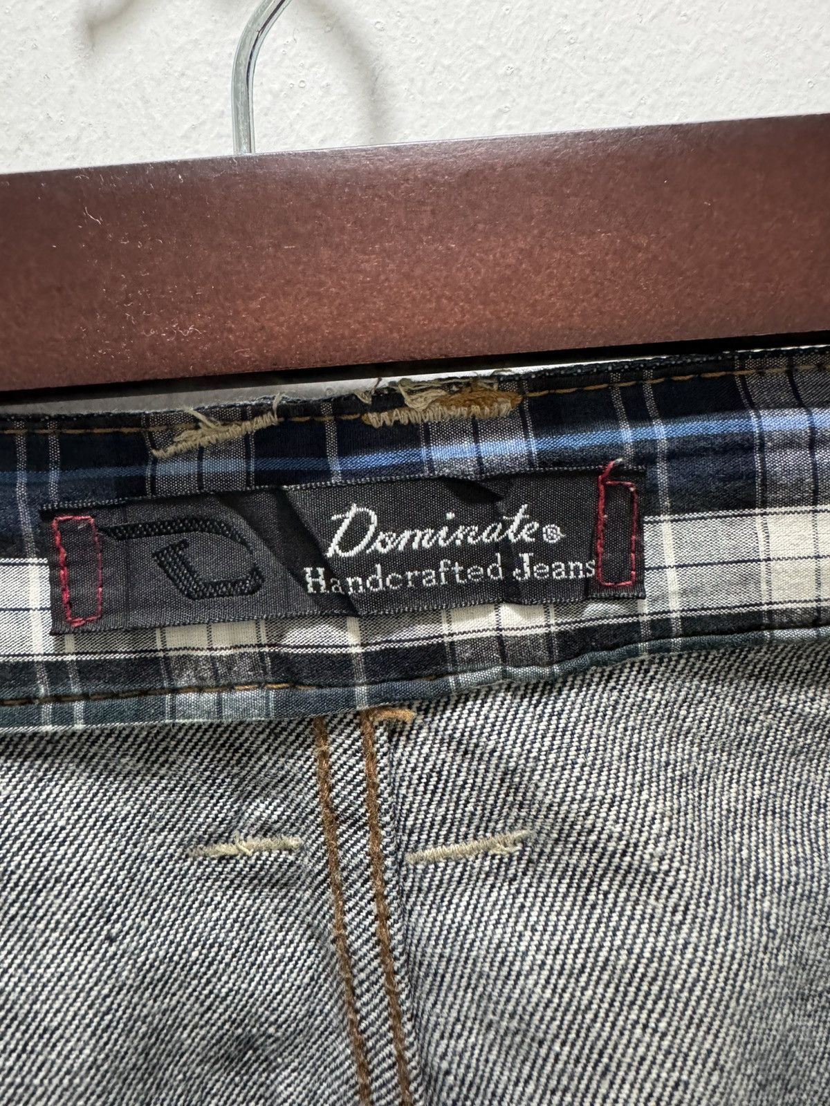 Japanese Brand VINTAGE DOMINATE DOUBLE WAIST CURVED PUNK STYLE DENIM Size US 30 / EU 46 - 15 Thumbnail