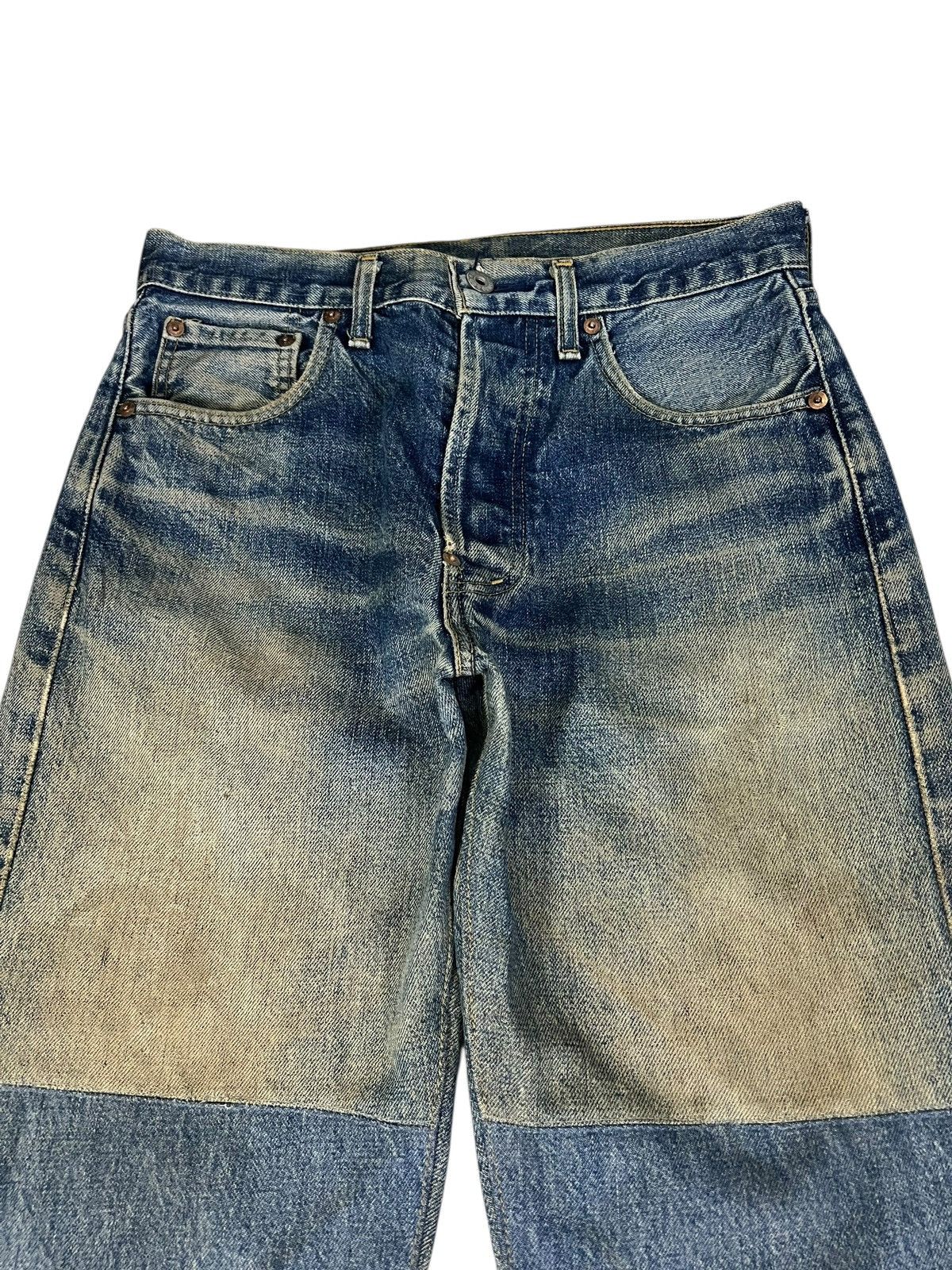 Levi's Vintage Levis 702 Big E Repaired Selvedge Backle Back Jean Size US 29 - 3 Thumbnail