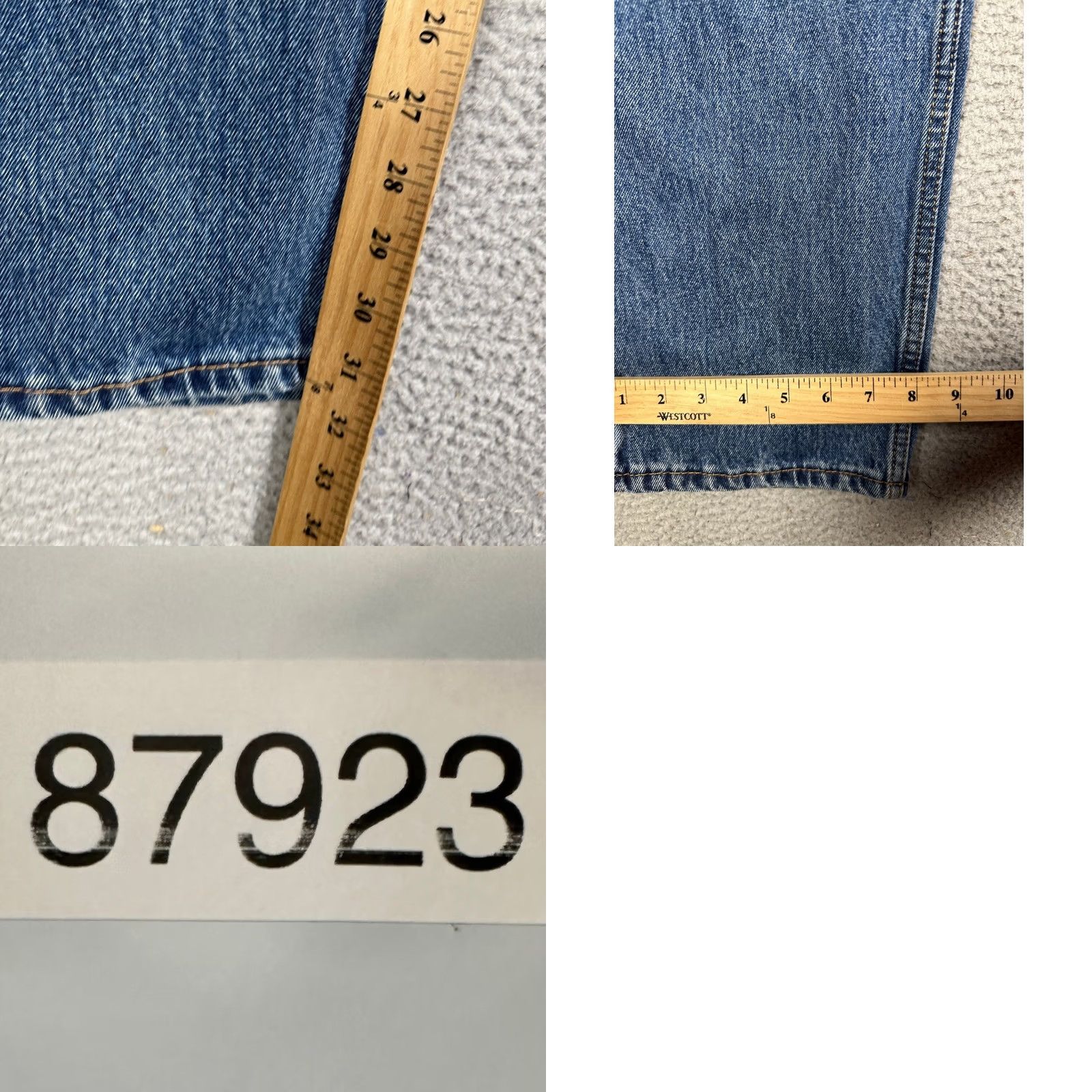 Levi's Levis 505 Jeans Mens 36X32 Blue Regular Fit Straight Leg 5 Pocket Denim Size US 36 / EU 52 - 8 Thumbnail
