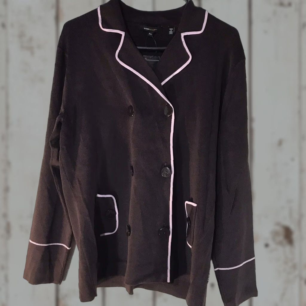 Bcbgmaxazria VINTAGE BCBGMAXAZRIA Women's Business Suit 2 Piece XL Brown Pink Long Sleeve Fall Casual Workwear Size XL / US 12-14 / IT 48-50 - 1 Thumbnail