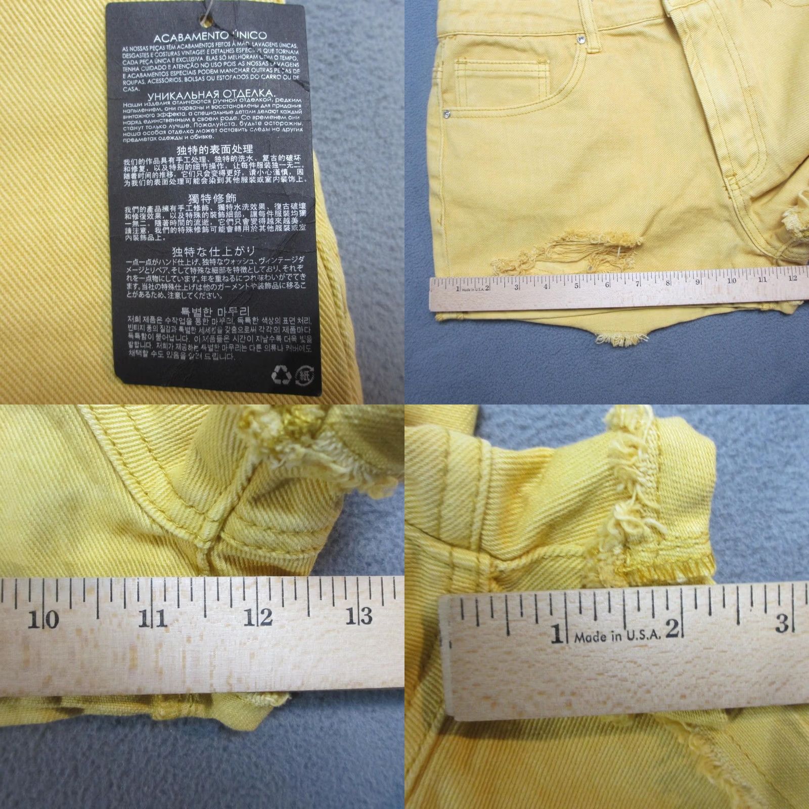 Forever 21 Forever 21 Shorts Womens 29 Yellow Distressed Denim Cutoff Frayed Hem 5-Pocket Jeans Shorts Size 29" - 8 Thumbnail