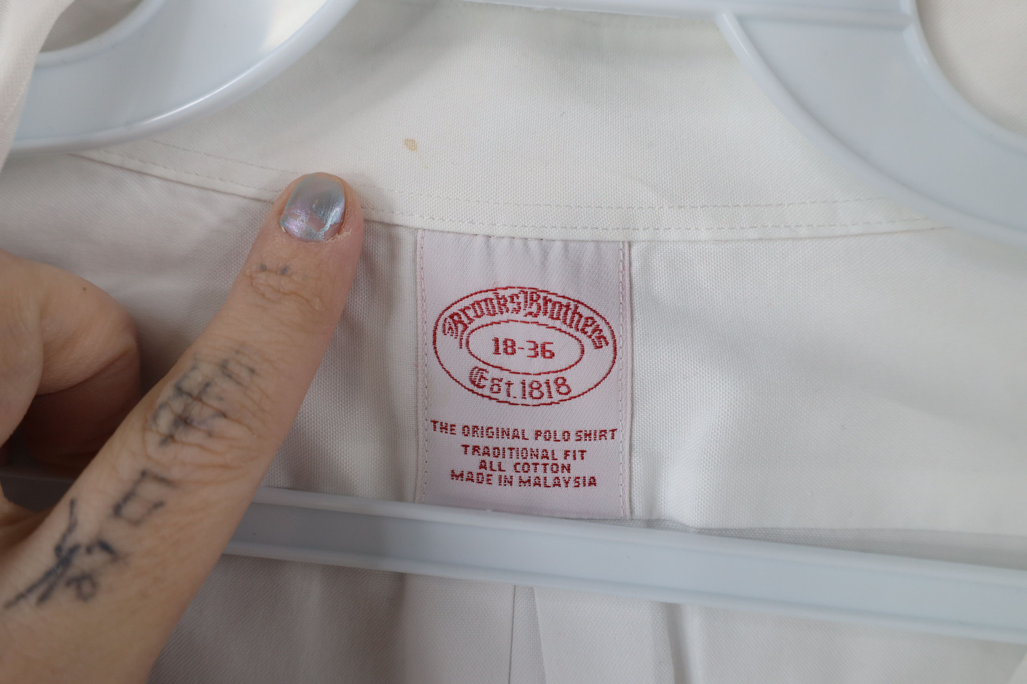 Brooks Brothers × Vintage Vintage 90s Brooks Brothers Cotton Button Down Shirt White Size US M / EU 48-50 / 2 - 9 Thumbnail