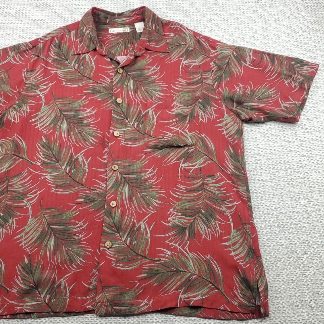 ALOHAS Caribbean Hawaiian Shirt Mens L Button-Up Short Sleeve Floral Aloha Shirt Size US L / EU 52-54 / 3 - 2 Thumbnail