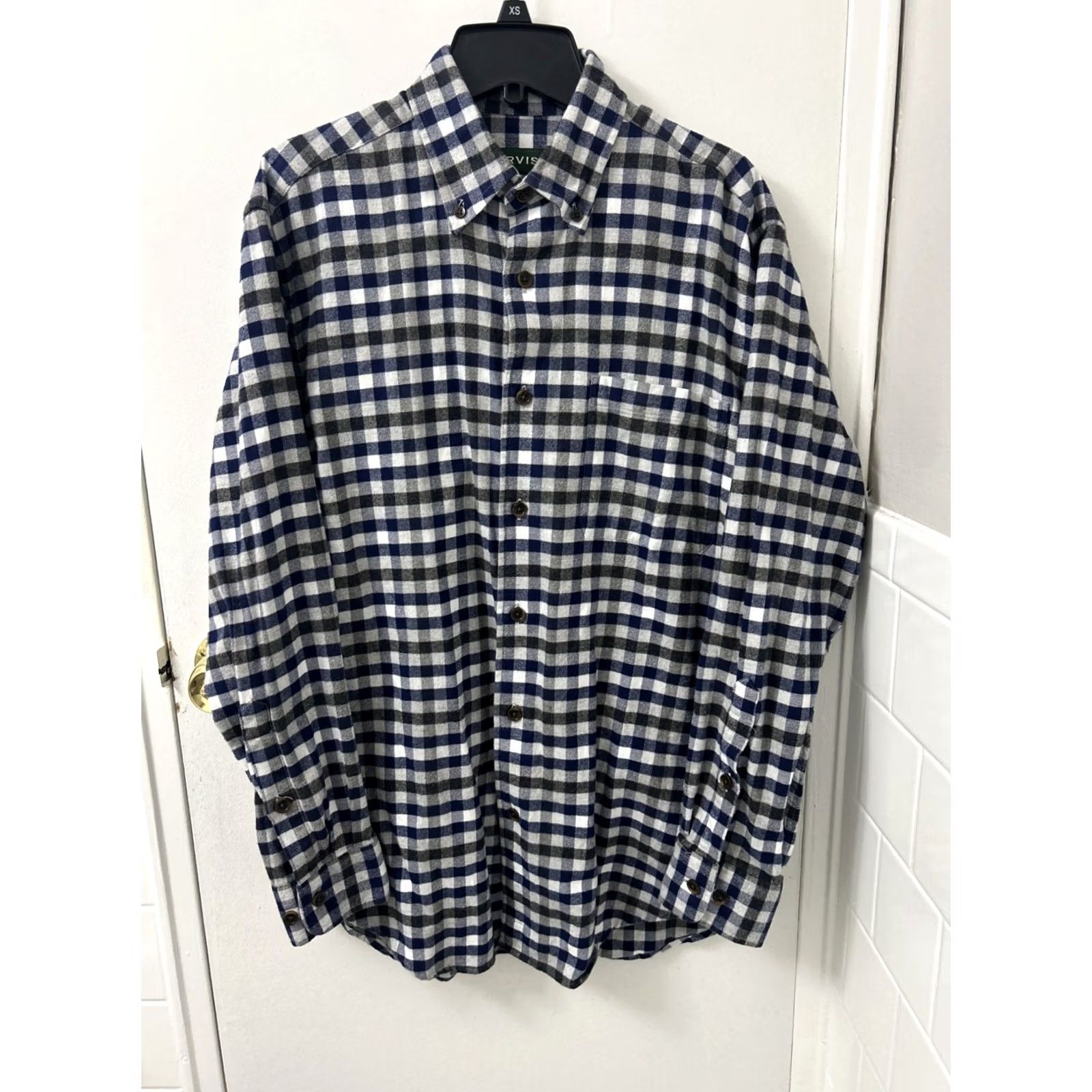 Orvis Orvis Button-Down Shirt Mens M Blue Plaid Flannel Long Sleeve Button-Up Casual Workwear Travel Outdoors Size US M / EU 48-50 / 2 - 2 Thumbnail