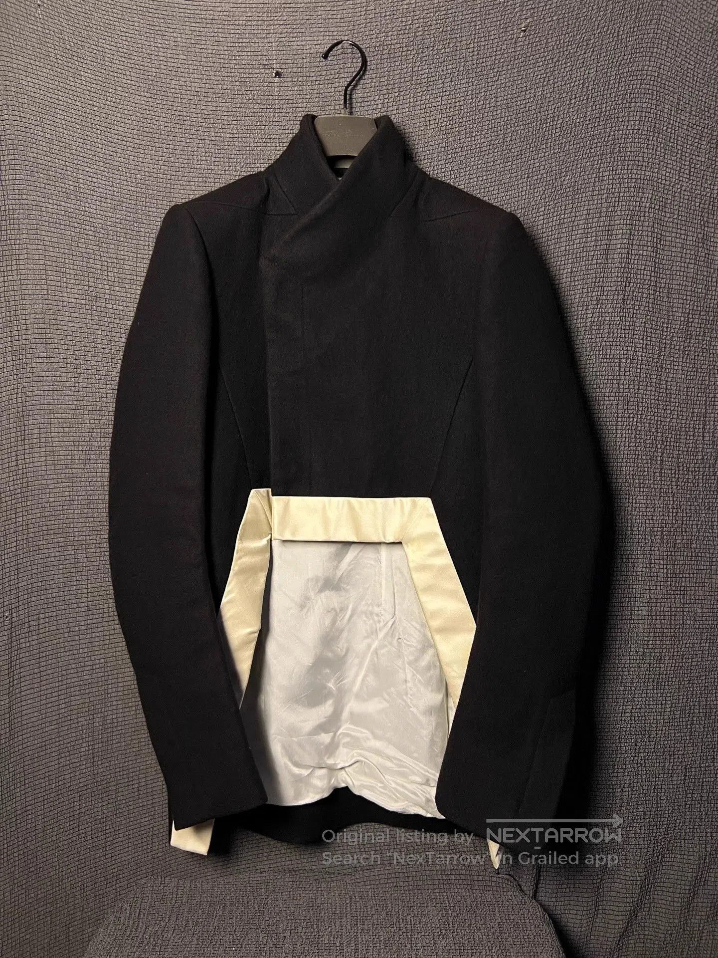 Rick Owens Black High Collar Structured Jacket. Size US M / EU 48-50 / 2 - 1 Thumbnail
