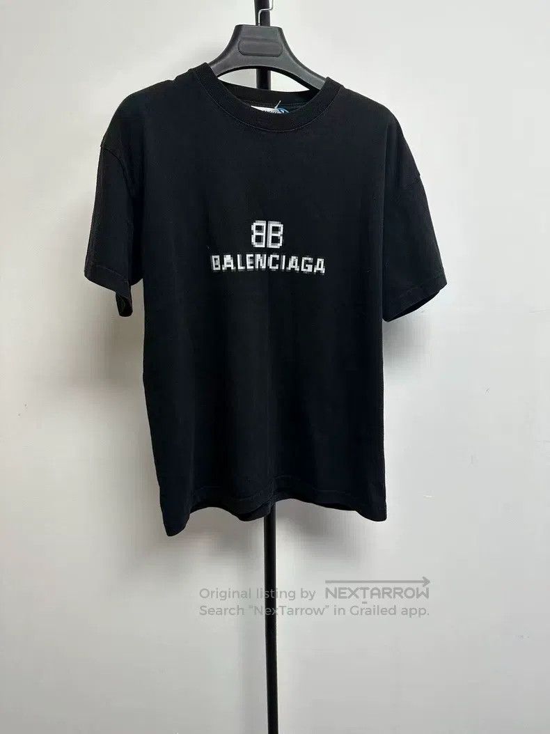 Balenciaga Balenciaga Mosaic blurred letter short-sleeve black Size US S / EU 44-46 / 1 - 1 Thumbnail