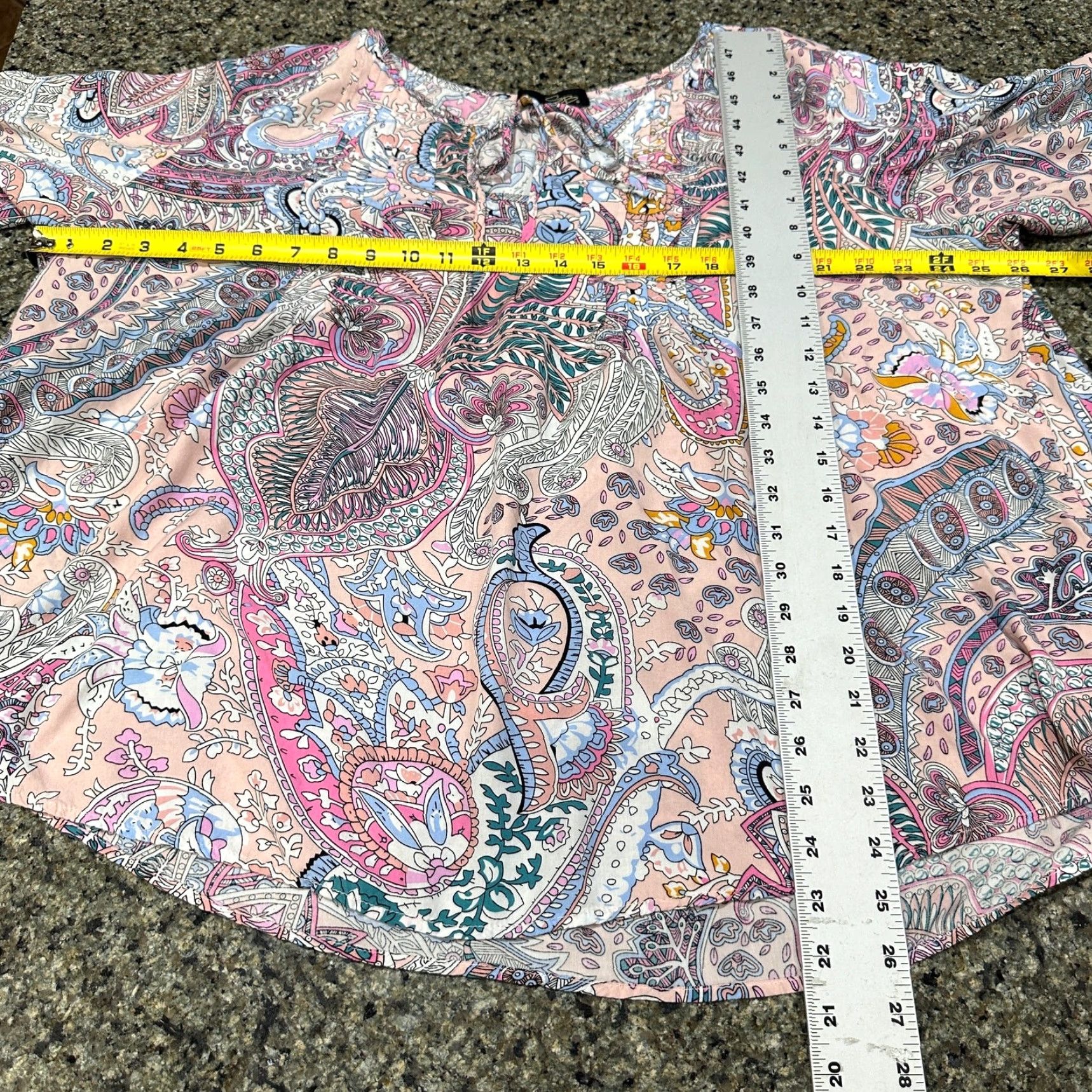 Vintage Suzanne Betro Blouse Plus 3X Pink Paisley Boho Tunic Long Sleeve Casual Womens Shirt Blouse Ceramic? Size XXL / US 16-18 / IT 52-54 - 7 Thumbnail