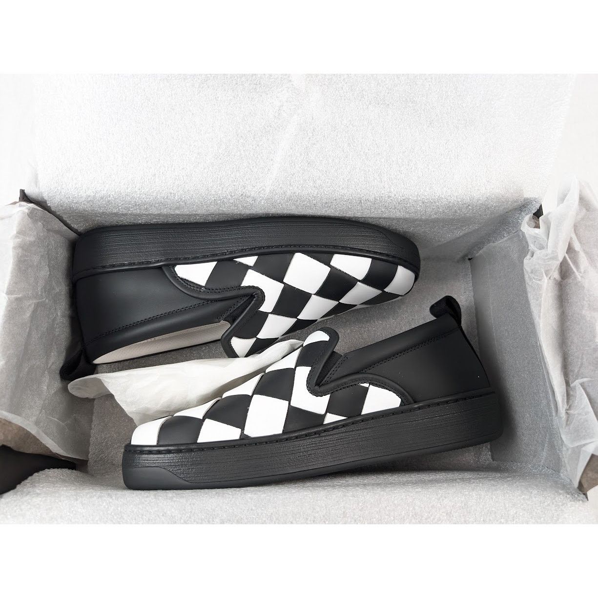 Bottega Veneta o1rshd1 Bolt Calf Intrecciato Sneakers in Nero / Optic White Size US 7.5 / EU 40-41 - 22 Thumbnail
