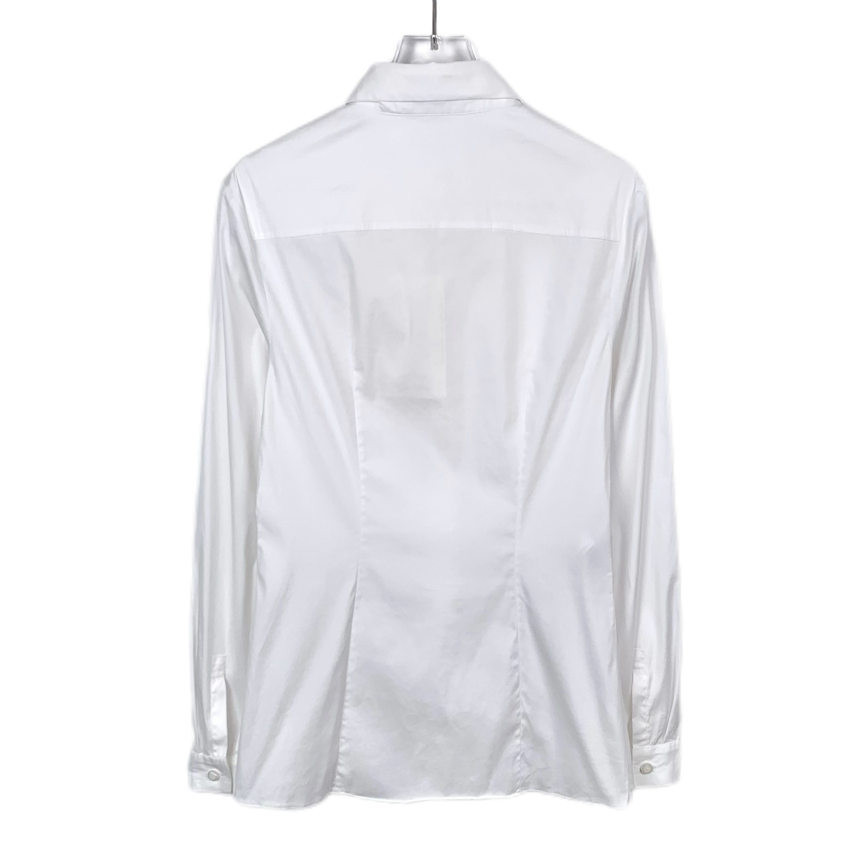 Prada Prada White Waist-Cut Cotton Long-Sleeve Shirt (M/40) Size M / US 6-8 / IT 42-44 - 8 Thumbnail
