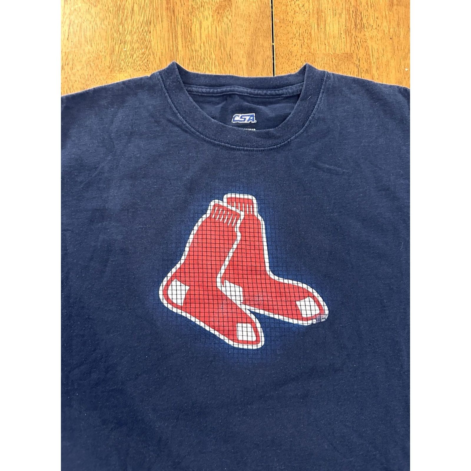 MLB Boston Red Sox Socks Logo T Shirt MLB Alternate Large CSA Men Blue Short Sleeve Cotton Crew Neck Regular Fit Size US L / EU 52-54 / 3 - 2 Thumbnail