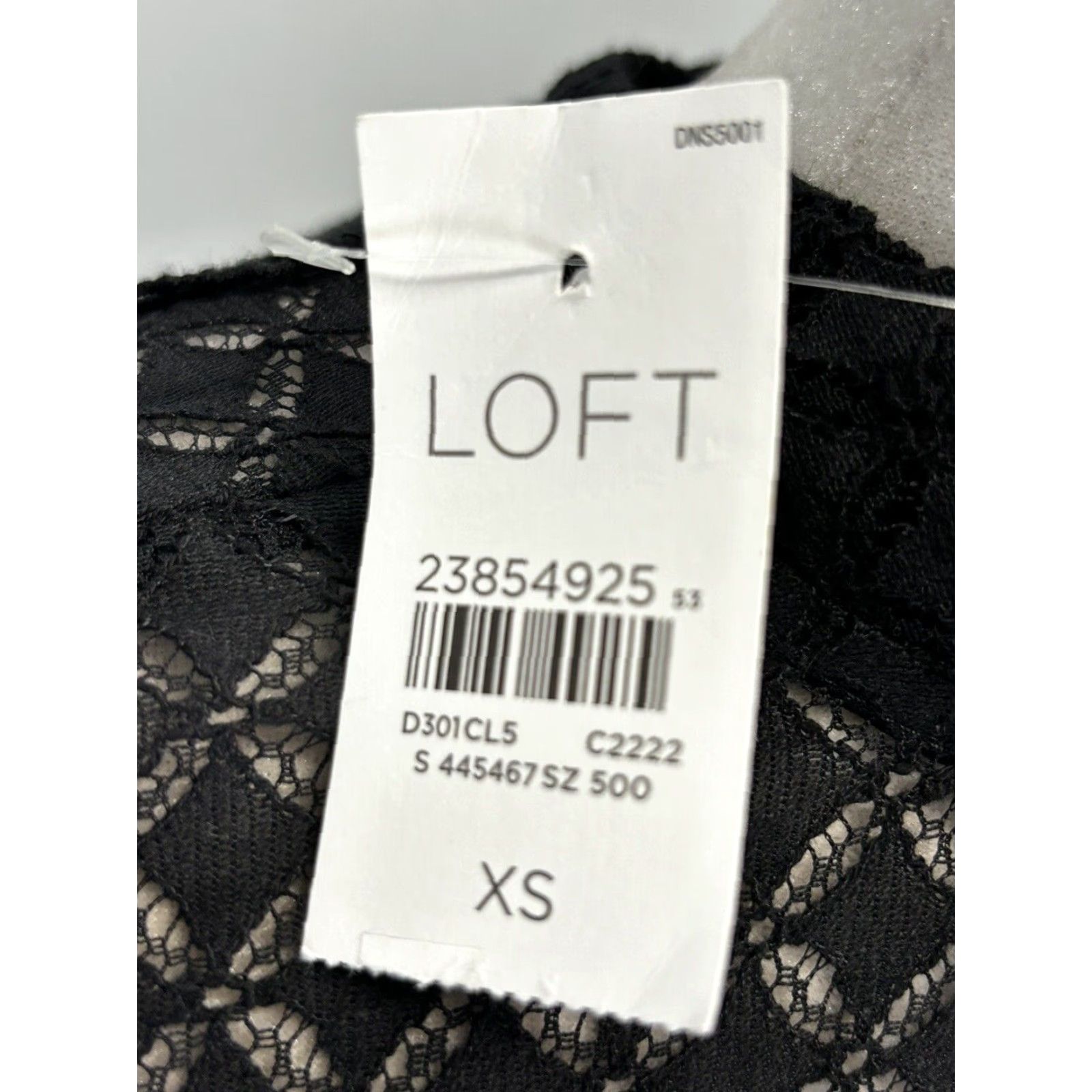 Loft LOFT Blouse Shirt Women XS Black Lace Top Open Crochet Overlay Short Sleeve Dark Romance NEW Size XS / US 0-2 / IT 36-38 - 6 Thumbnail