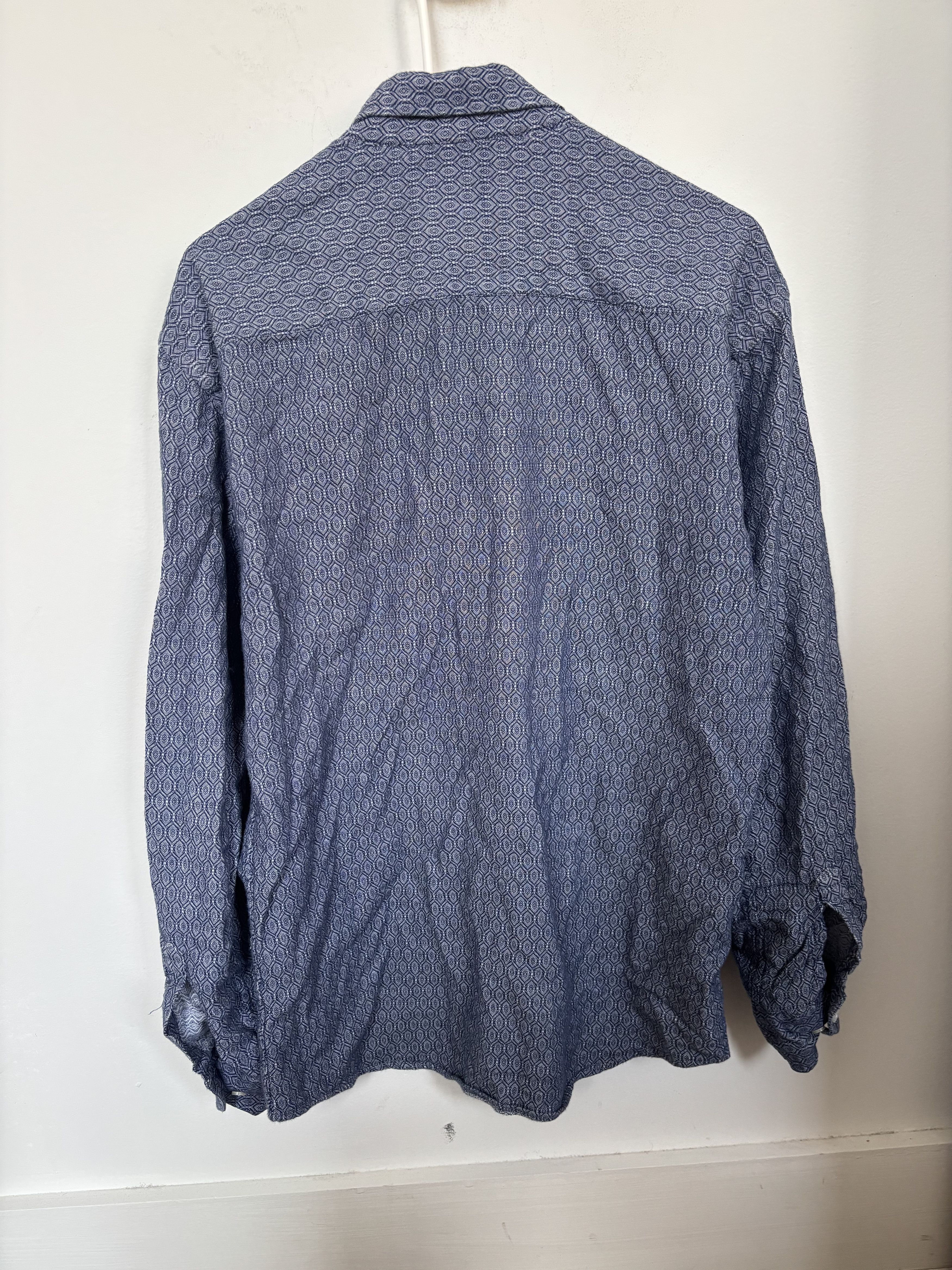 Louis Philippe Louis Philippe Blue Patterned Button Up Size US XL / EU 56 / 4 - 5 Thumbnail