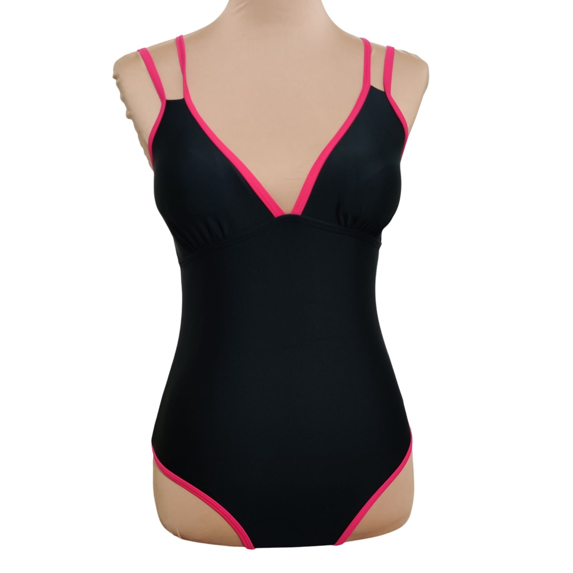Other Womens Swimsuit One Piece Plunge V Neck Double Strap Cross B Size ONE SIZE - 1 Thumbnail