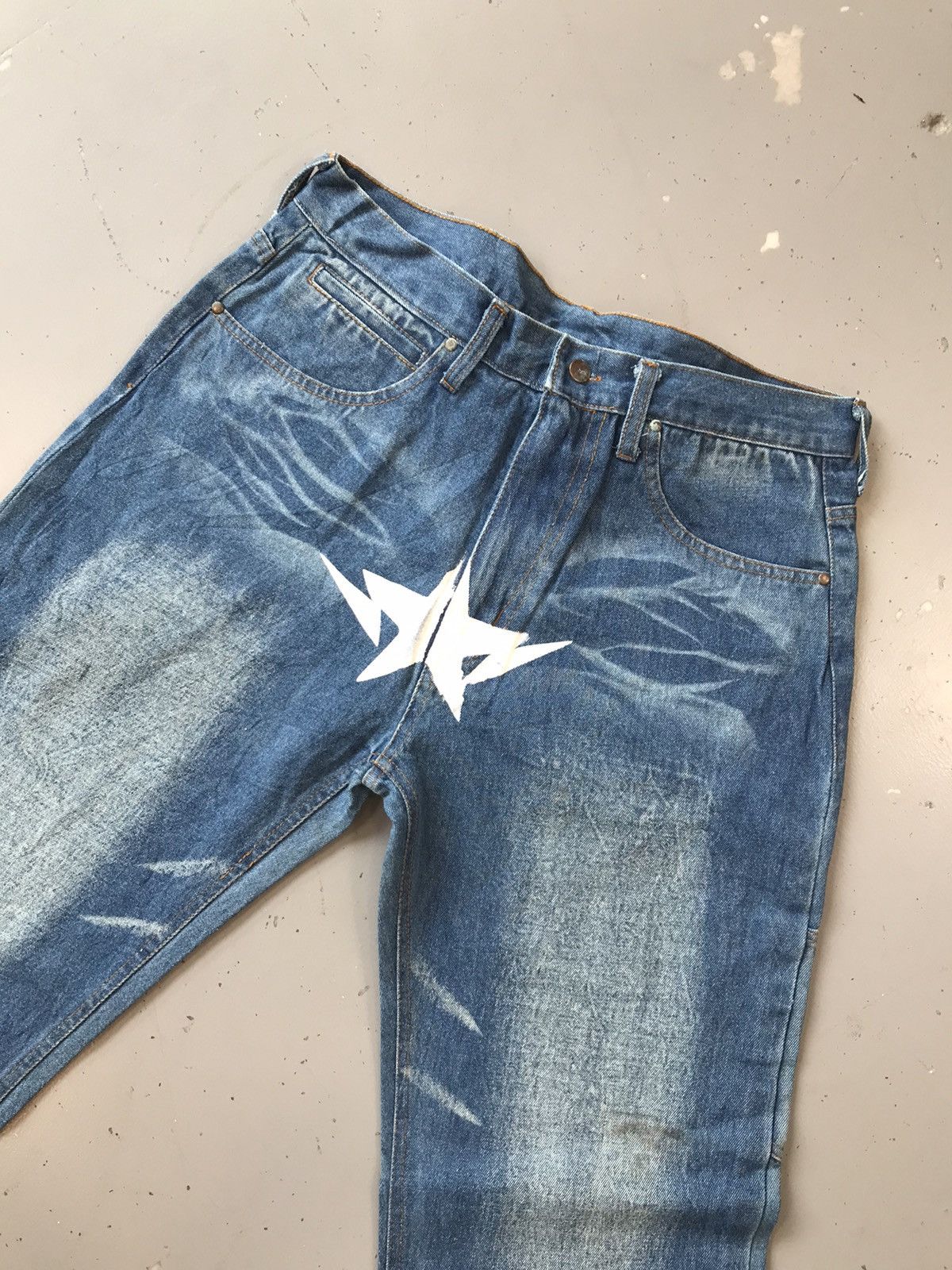 Japanese Brand × Vintage Vintage ape seagull star ⭐️ printed denim Size US 33 - 5 Thumbnail