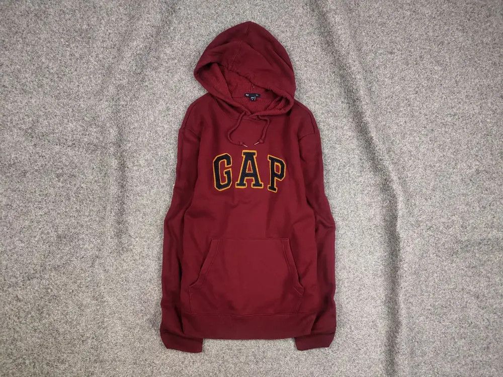 Gap Vintage Gap Burgundy Logo Classic Hoodie Y2K Hype Style Size US L / EU 52-54 / 3 - 1 Thumbnail