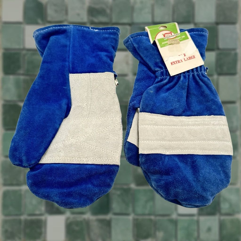 Vintage VINTAGE Snow King Mittens SuedeLeather XL Green Leather Mitten Unisex Adults 80s Winter Size ONE SIZE - 1 Thumbnail