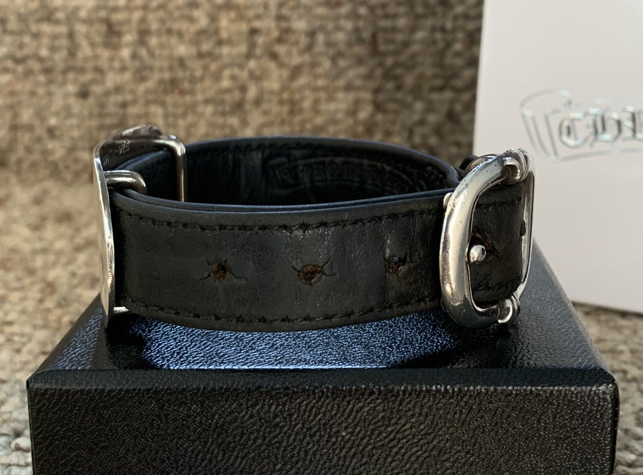 Chrome Hearts Chrome Hearts Silver Cross Gunslinger Leather Bracelet Size ONE SIZE - 6 Thumbnail