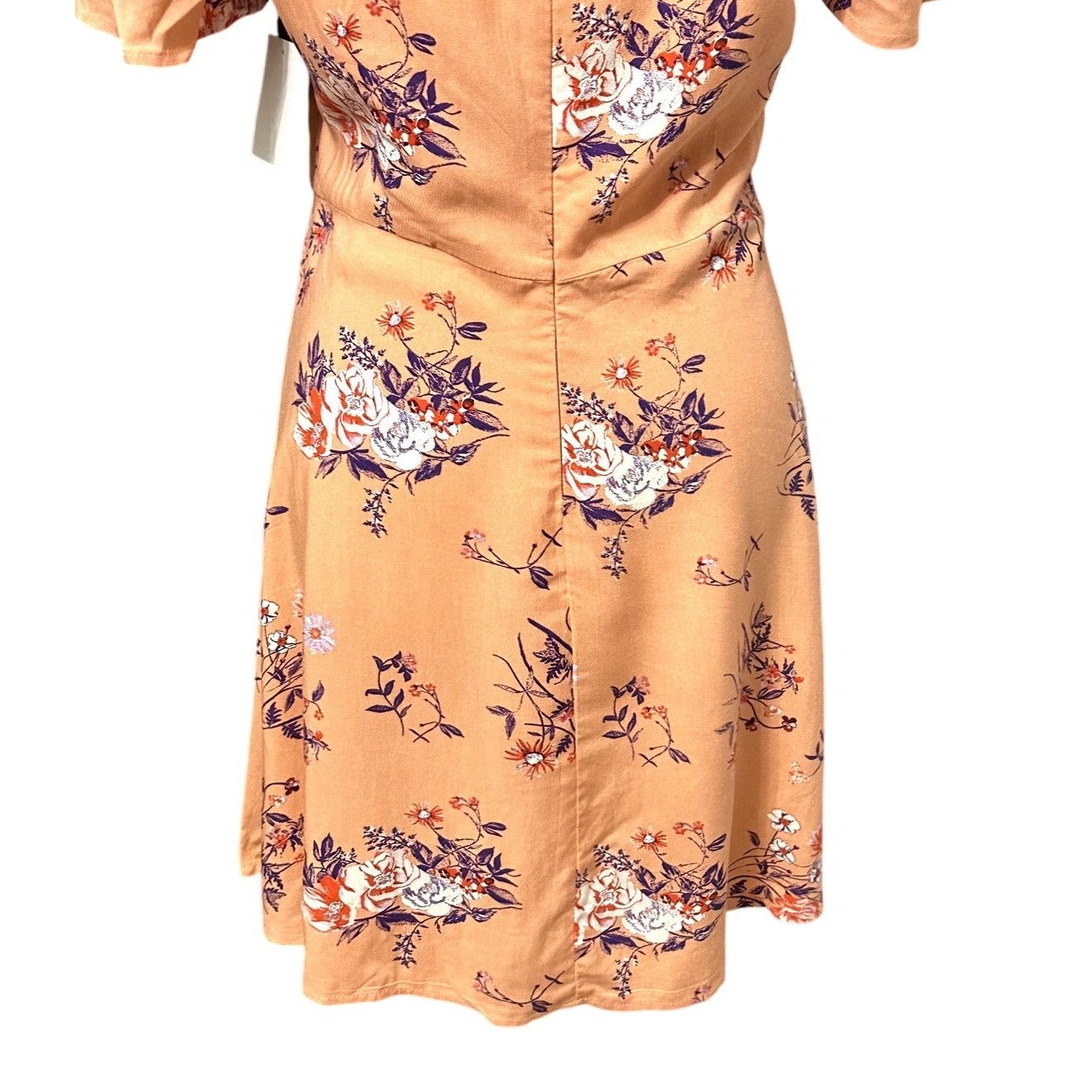 Other Abound Skater Dress Floral Zip Short Sleeve Multi XS NWT Size XS / US 0-2 / IT 36-38 - 7 Thumbnail