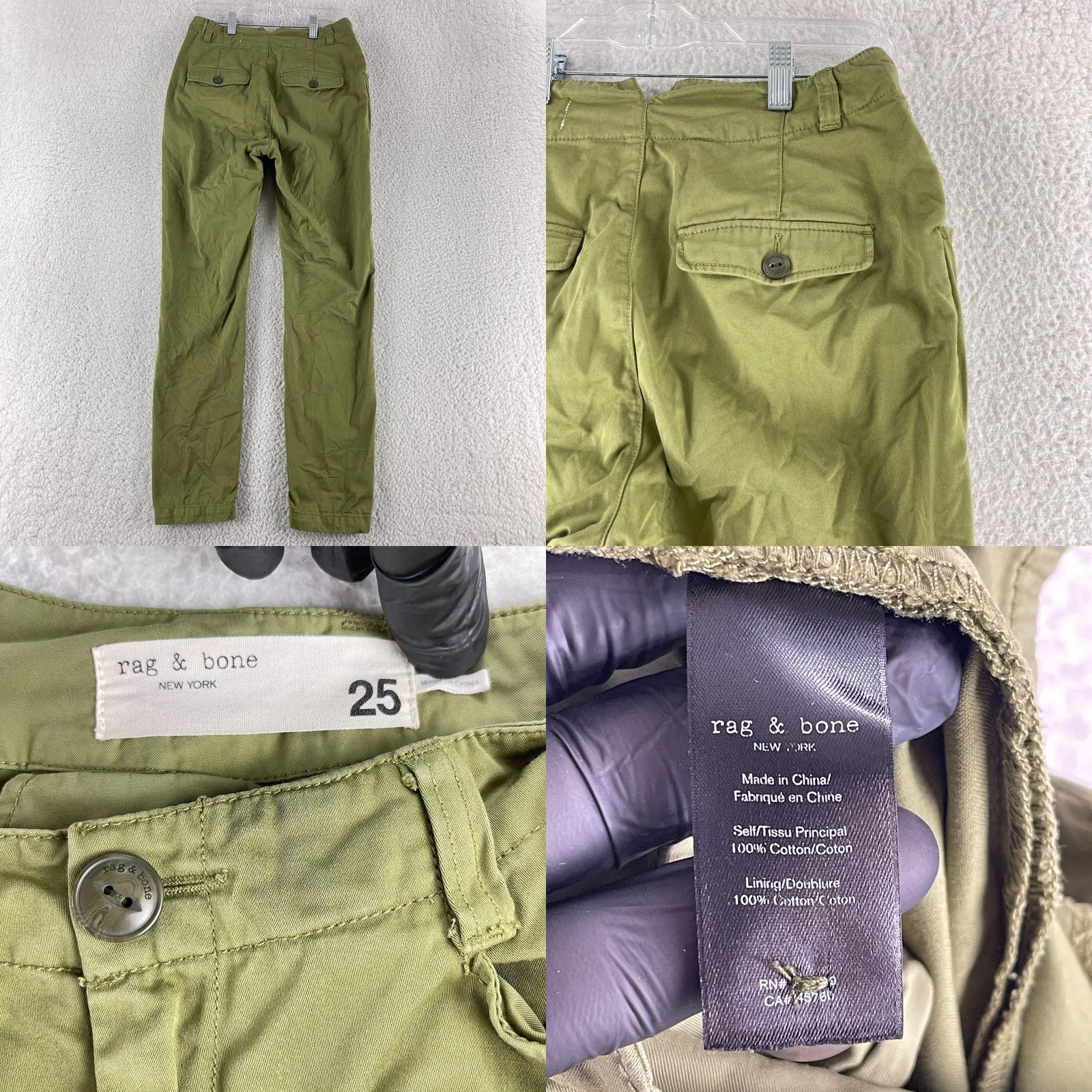 Rag & Bone rag & bone Straight Chino Pants Womens Size 25 Green Mid-Rise Casual Lightweight Pants Womens Green 25 Mid-Rise Chino Straight Bags? Size 42" / US 20 - 9 Thumbnail