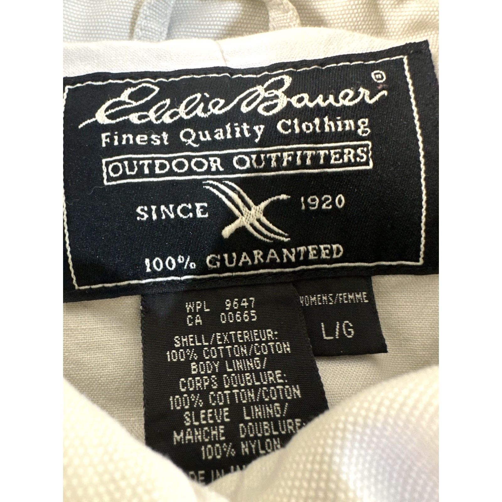 Eddie Bauer VINTAGE Eddie Bauer Chore Jacket Womens Large L Beige Khaki Goose Down Jacket Size L / US 10 / IT 46 - 3 Thumbnail