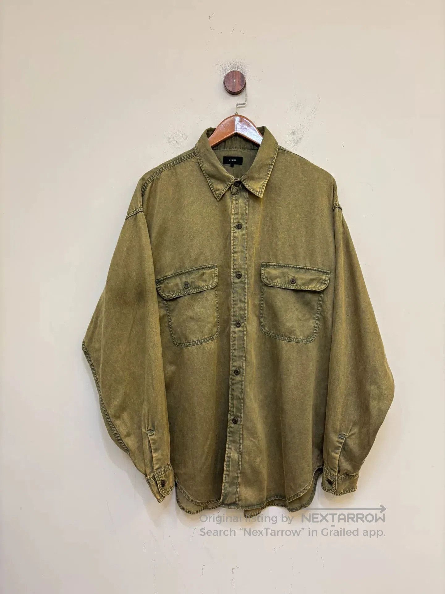 Beams Japan Beams 25SS Acetate Washed Shirt. Size US L / EU 52-54 / 3 - 1 Thumbnail