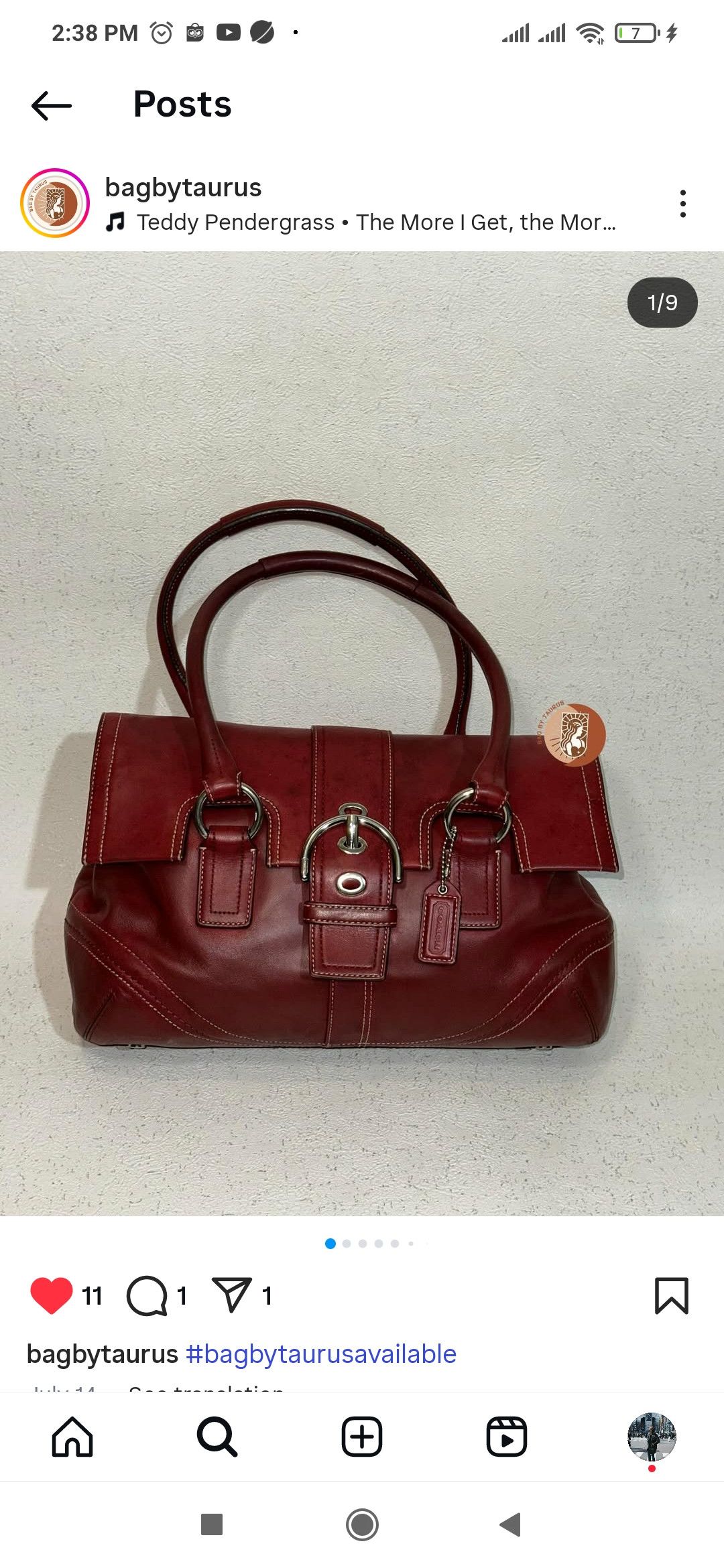 Coach Coach Shoulder bag burgundy leather Size ONE SIZE - 8 Thumbnail