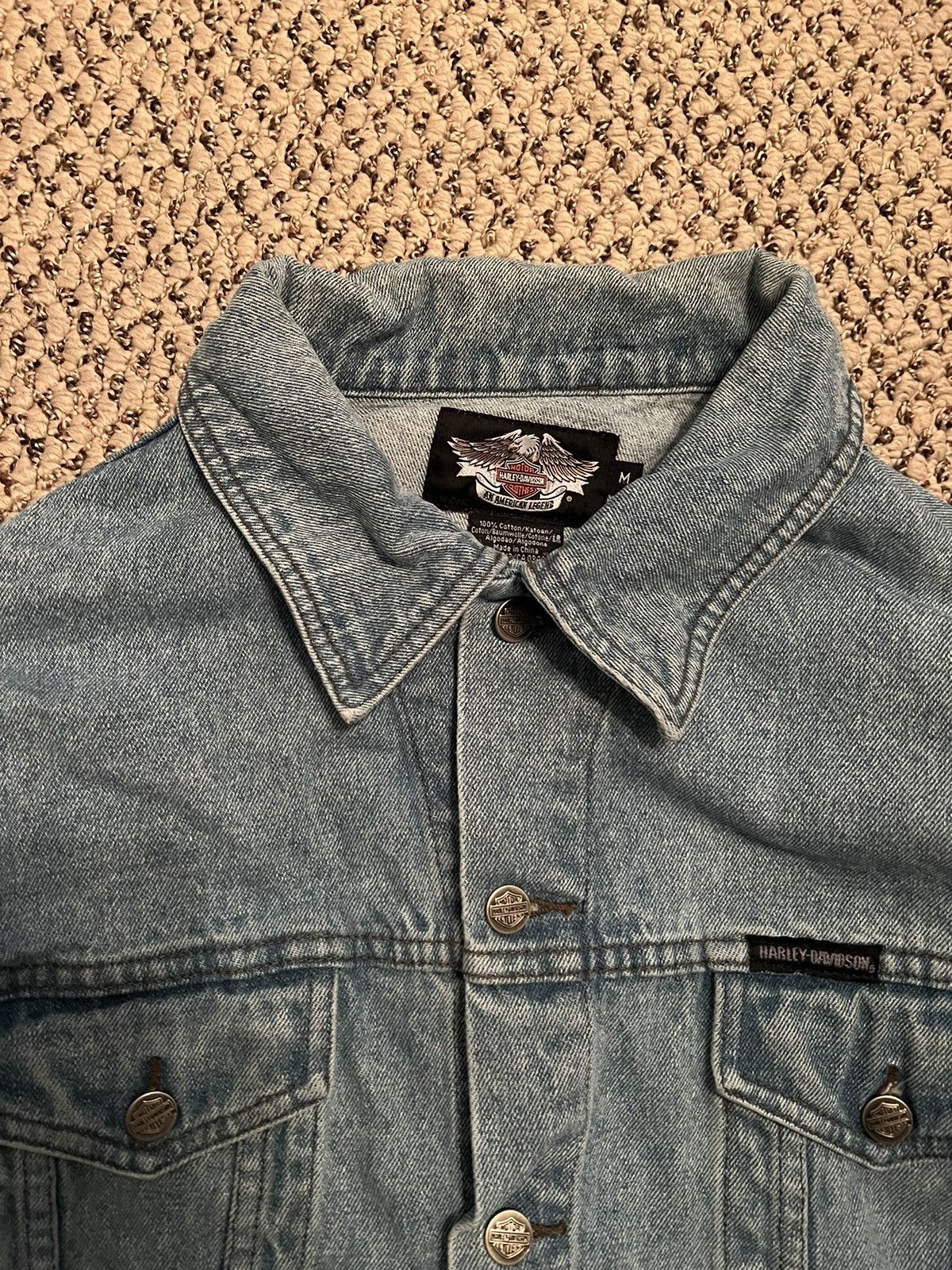 Harley Davidson Harley Davidson Denim Trucker Jacket Size US M / EU 48-50 / 2 - 2 Thumbnail