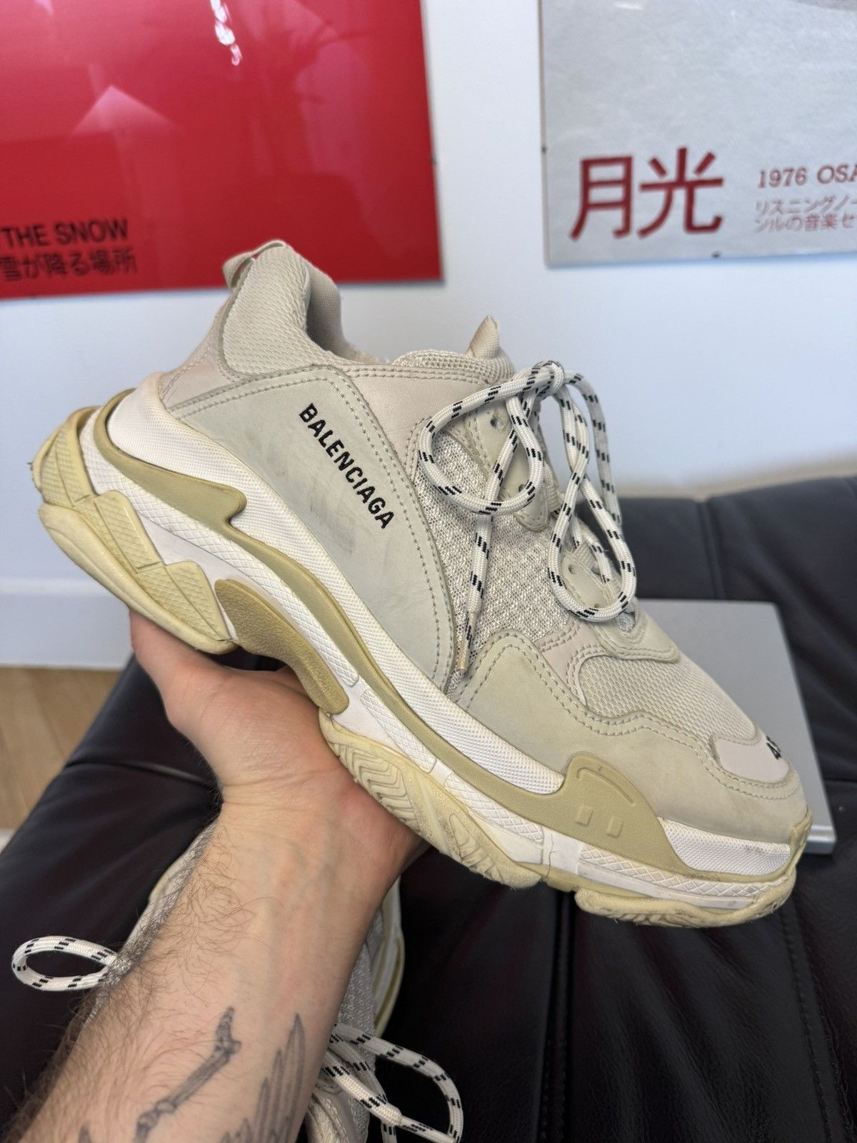 Balenciaga Balenciaga Triple S Biege Oversize Designer Shoes Luxury Size US 12 / EU 45 - 8 Thumbnail