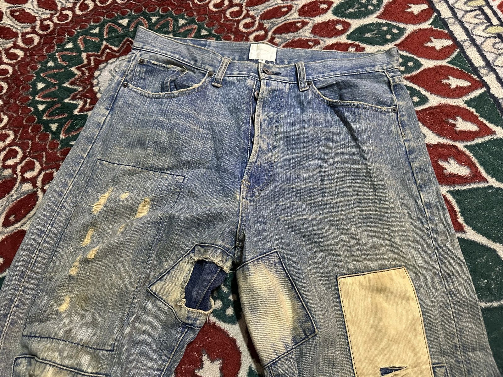 14th Addiction 1990 - Exhibitionist Japan Reconstructed Patch Denim Pant Size US 36 / EU 52 - 14 Thumbnail