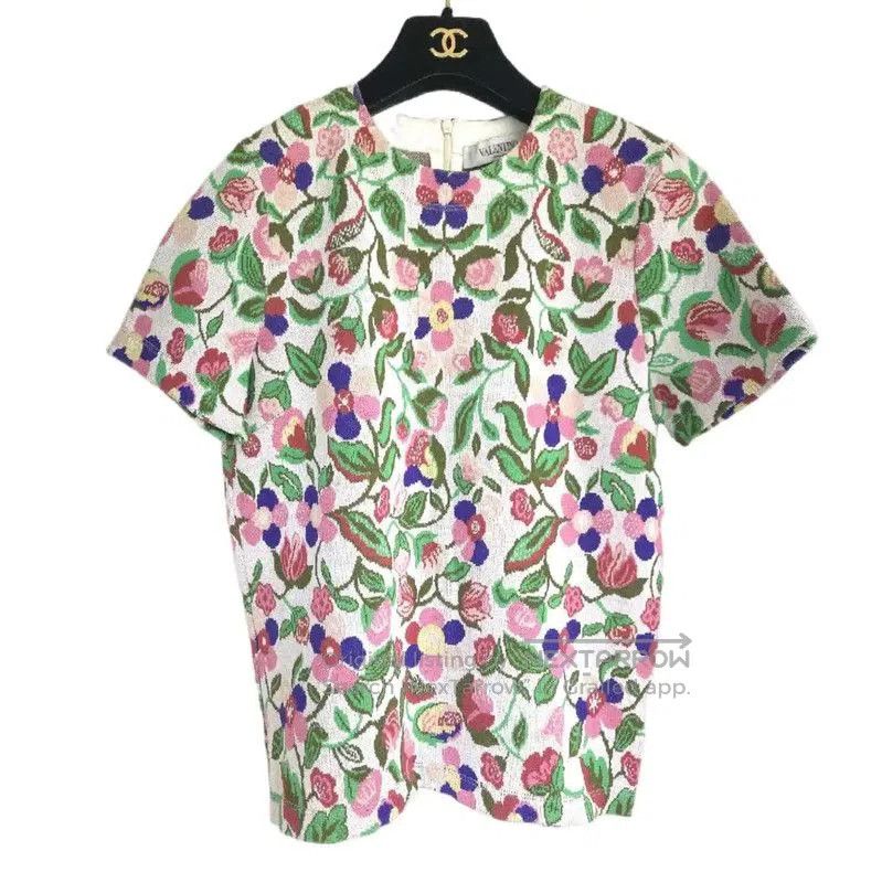 Valentino Valentino Colorful Cotton Floral Short Sleeve Top . Size M / US 6-8 / IT 42-44 - 1 Thumbnail
