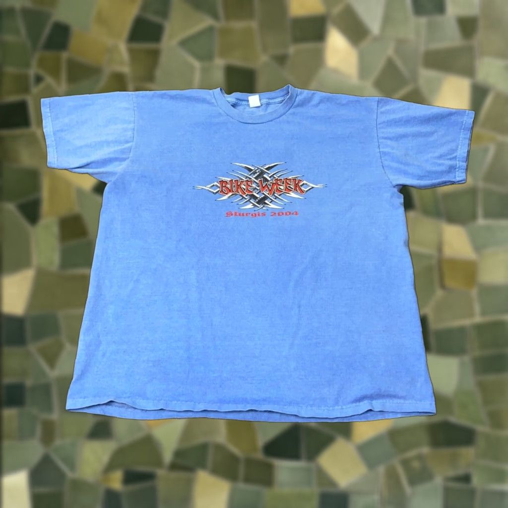 Vintage VTG Sturgis Bike Week 2004 Shirt Mens XL Blue Biker Motorcycle Made In USA Size US XL / EU 56 / 4 - 1 Thumbnail