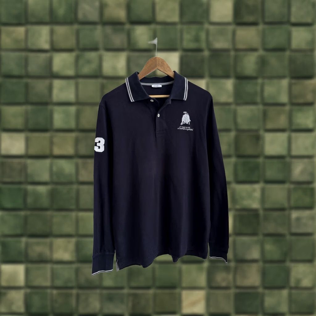 Lamborghini VINTAGE Lamborghini Automobili Racing Long Sleeve Shirt Cotton Dark Blue Size M Men Size US M / EU 48-50 / 2 - 1 Thumbnail
