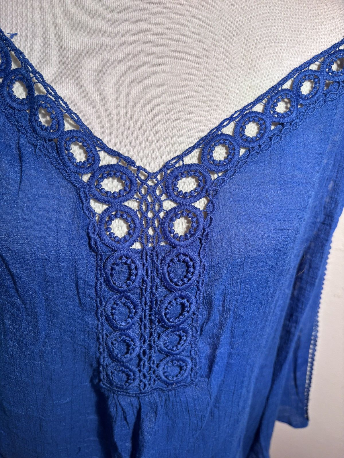 Other Zac & Rachel Lace Trim Peasant Blouse Size XXL / US 16-18 / IT 52-54 - 10 Thumbnail