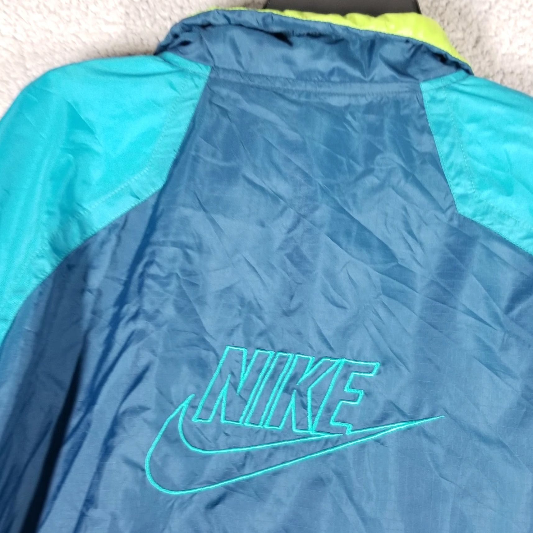 Nike Nike Windbreaker Jacket Mens Medium Blue Teal Green Full Zip Lined Swoosh Retro Size US M / EU 48-50 / 2 - 2 Thumbnail