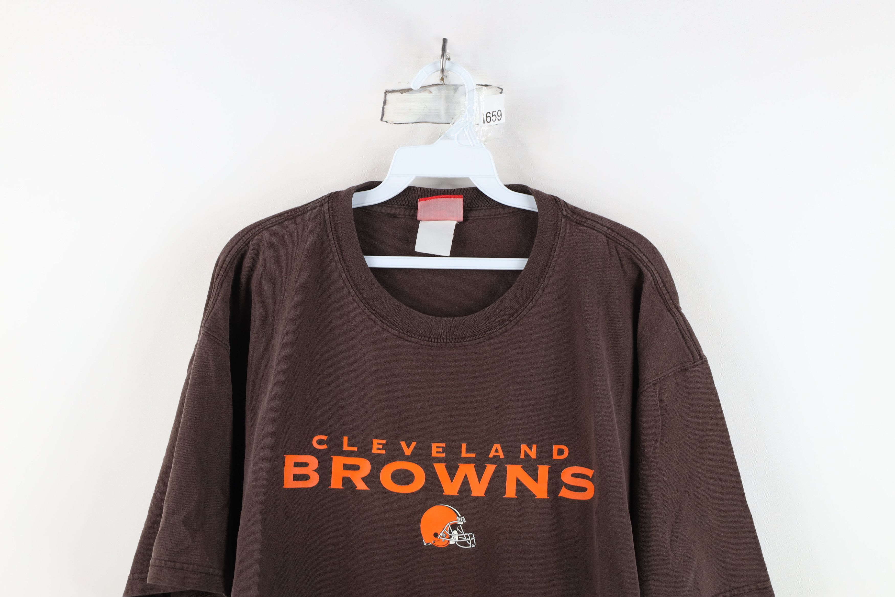 Vintage Vintage NFL Spell Out Cleveland Browns Football T-Shirt Size US XXL / EU 58 / 5 - 2 Thumbnail