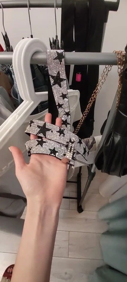 Japanese Brand × Leather Shiny Rhinestone Star Pu Leather Belt Size ONE SIZE - 3 Thumbnail