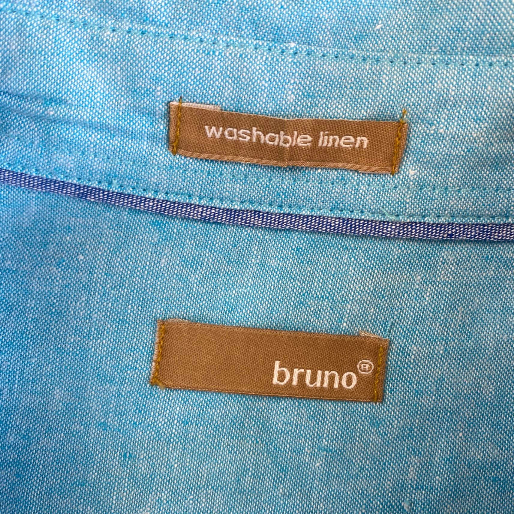 Vintage Bruno Shirt Button-Up Short Sleeve Blue XL Casual Preppy Linen Cotton Size US XL / EU 56 / 4 - 4 Thumbnail