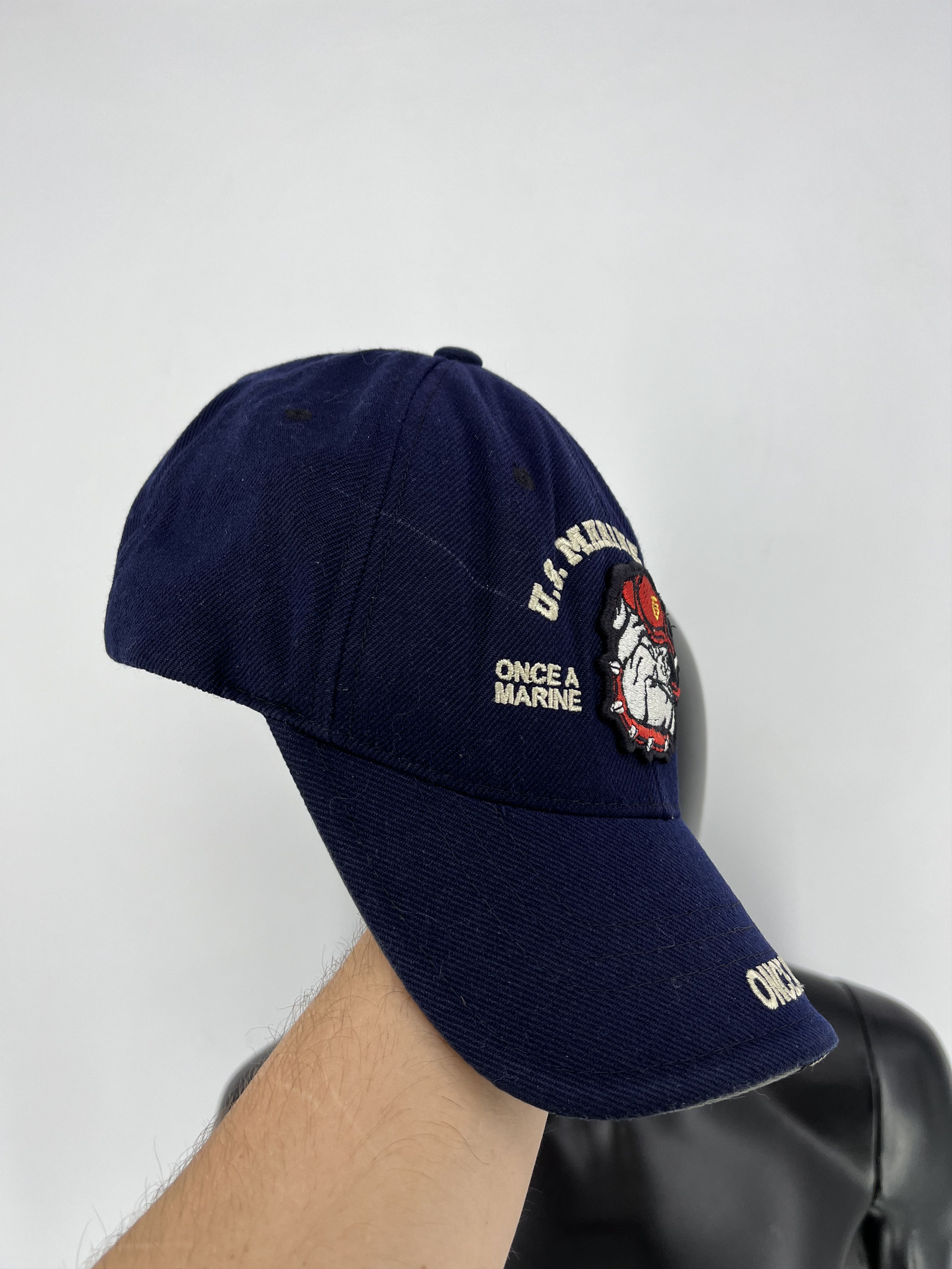 Vintage Once a Marine Hat Big Patch Black Adjustable Trucker Size ONE SIZE - 5 Thumbnail