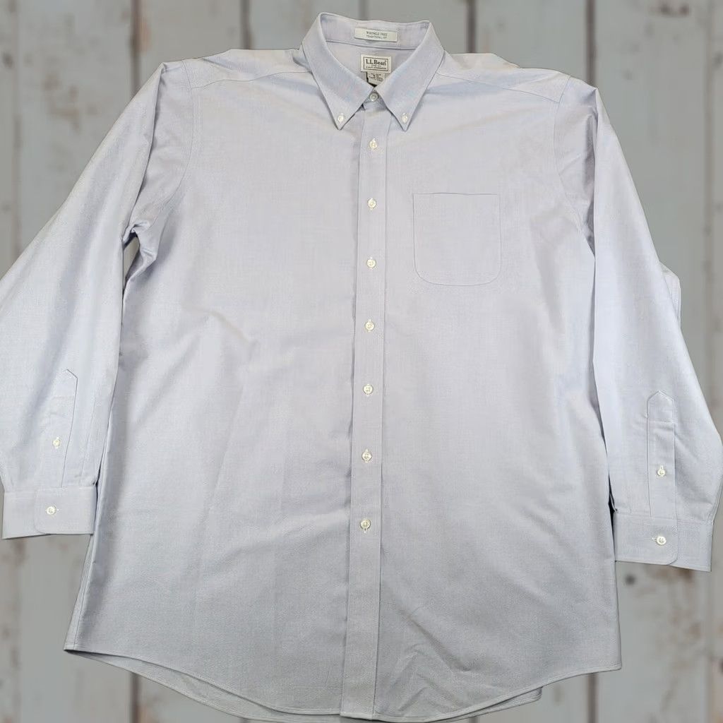 Vintage LL Bean Mens Wrinkle Free Traditional Fit Oxford Shirt Blue 18 36 Size US XXL / EU 58 / 5 - 1 Thumbnail